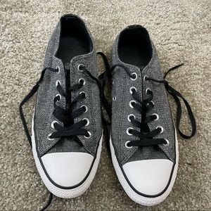 Grey double tongue converse all star